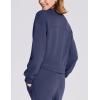 imageBALEAF Womens Crewneck Cropped Sweatshirt Fleece Oversized Sweater Long Sleeve Workout Tops Loose Pullover Fall OutfitsNavy Blue