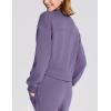 imageBALEAF Womens Crewneck Cropped Sweatshirt Fleece Oversized Sweater Long Sleeve Workout Tops Loose Pullover Fall OutfitsPurple