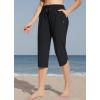 imageBALEAF Womens Swim Capris Pants 18quot Knee Length Modest Swimsuits Quick Dry UPF 50 Beach Bathing Suit Bottoms with PocketsBlack