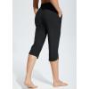 imageBALEAF Womens Swim Capris Pants 18quot Knee Length Modest Swimsuits Quick Dry UPF 50 Beach Bathing Suit Bottoms with PocketsBlack