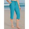 imageBALEAF Womens Swim Capris Pants 18quot Knee Length Modest Swimsuits Quick Dry UPF 50 Beach Bathing Suit Bottoms with PocketsBlue