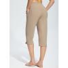 imageBALEAF Womens Swim Capris Pants 18quot Knee Length Modest Swimsuits Quick Dry UPF 50 Beach Bathing Suit Bottoms with PocketsBrown