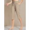 imageBALEAF Womens Swim Capris Pants 18quot Knee Length Modest Swimsuits Quick Dry UPF 50 Beach Bathing Suit Bottoms with PocketsBrown