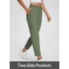 imageBALEAF Womens Travel Pants Lightweight Stretch with Zipper Pockets Petite Ankle Dressy Golf Work Business Casual SlacksArmy Green