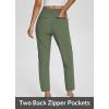 imageBALEAF Womens Travel Pants Lightweight Stretch with Zipper Pockets Petite Ankle Dressy Golf Work Business Casual SlacksArmy Green