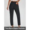 imageBALEAF Womens Travel Pants Lightweight Stretch with Zipper Pockets Petite Ankle Dressy Golf Work Business Casual SlacksBlack