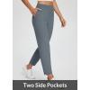 imageBALEAF Womens Travel Pants Lightweight Stretch with Zipper Pockets Petite Ankle Dressy Golf Work Business Casual SlacksDark Grey