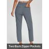 imageBALEAF Womens Travel Pants Lightweight Stretch with Zipper Pockets Petite Ankle Dressy Golf Work Business Casual SlacksDark Grey