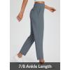 imageBALEAF Womens Travel Pants Lightweight Stretch with Zipper Pockets Petite Ankle Dressy Golf Work Business Casual SlacksDark Grey
