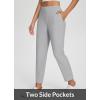 imageBALEAF Womens Travel Pants Lightweight Stretch with Zipper Pockets Petite Ankle Dressy Golf Work Business Casual SlacksFrost Grey