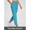 imageBALEAF Womens Travel Pants Lightweight Stretch with Zipper Pockets Petite Ankle Dressy Golf Work Business Casual SlacksGlacier Blue
