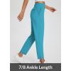 imageBALEAF Womens Travel Pants Lightweight Stretch with Zipper Pockets Petite Ankle Dressy Golf Work Business Casual SlacksGlacier Blue