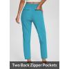 imageBALEAF Womens Travel Pants Lightweight Stretch with Zipper Pockets Petite Ankle Dressy Golf Work Business Casual SlacksGlacier Blue