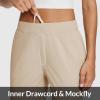 imageBALEAF Womens Travel Pants Lightweight Stretch with Zipper Pockets Petite Ankle Dressy Golf Work Business Casual SlacksKhaki