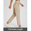 imageBALEAF Womens Travel Pants Lightweight Stretch with Zipper Pockets Petite Ankle Dressy Golf Work Business Casual SlacksKhaki