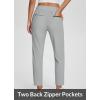 imageBALEAF Womens Travel Pants Lightweight Stretch with Zipper Pockets Petite Ankle Dressy Golf Work Business Casual SlacksLight Grey
