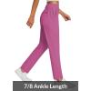 imageBALEAF Womens Travel Pants Lightweight Stretch with Zipper Pockets Petite Ankle Dressy Golf Work Business Casual SlacksPink