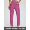 imageBALEAF Womens Travel Pants Lightweight Stretch with Zipper Pockets Petite Ankle Dressy Golf Work Business Casual SlacksPink