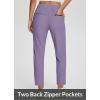 imageBALEAF Womens Travel Pants Lightweight Stretch with Zipper Pockets Petite Ankle Dressy Golf Work Business Casual SlacksPurple