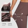 imageBALEAF Womens Travel Pants Lightweight Stretch with Zipper Pockets Petite Ankle Dressy Golf Work Business Casual SlacksTrip Brown
