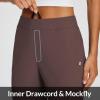 imageBALEAF Womens Travel Pants Lightweight Stretch with Zipper Pockets Petite Ankle Dressy Golf Work Business Casual SlacksTrip Brown