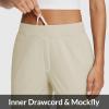 imageBALEAF Womens Travel Pants Lightweight Stretch with Zipper Pockets Petite Ankle Dressy Golf Work Business Casual SlacksTwill