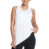 imageBALEAF Womens Workout Tank Top Racerback Tops Sleeveless Running Shirts Loose Fit Yoga Athletic Gym Sports01white