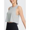 imageBALEAF Womens Workout Tank Top Racerback Tops Sleeveless Running Shirts Loose Fit Yoga Athletic Gym Sports02croppe04grey