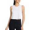 imageBALEAF Womens Workout Tank Top Racerback Tops Sleeveless Running Shirts Loose Fit Yoga Athletic Gym Sports02croppe04white