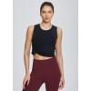 imageBALEAF Womens Workout Tank Tops Loose Fit Racerback Top Sleeveless Shirts Lightweight Yoga Athletic Gym RunningBlack