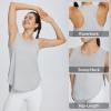 imageBALEAF Womens Workout Tank Tops Loose Fit Racerback Top Sleeveless Shirts Lightweight Yoga Athletic Gym RunningLimestone