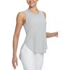 imageBALEAF Womens Workout Tank Tops Loose Fit Racerback Top Sleeveless Shirts Lightweight Yoga Athletic Gym RunningLimestone