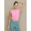 imageBALEAF Womens Workout Tank Tops Loose Fit Racerback Top Sleeveless Shirts Lightweight Yoga Athletic Gym RunningPlumeria