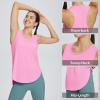 imageBALEAF Womens Workout Tank Tops Loose Fit Racerback Top Sleeveless Shirts Lightweight Yoga Athletic Gym RunningPlumeria