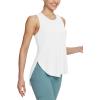 imageBALEAF Womens Workout Tank Tops Loose Fit Racerback Top Sleeveless Shirts Lightweight Yoga Athletic Gym RunningWhite
