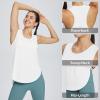 imageBALEAF Womens Workout Tank Tops Loose Fit Racerback Top Sleeveless Shirts Lightweight Yoga Athletic Gym RunningWhite