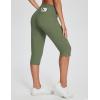 imageBALEAF Womens Yoga Capris Pants with Pockets Lightweight UPF50 Drawstring Waist Petite Athletic Sweatpants Casual SummerArmy Green