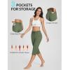 imageBALEAF Womens Yoga Capris Pants with Pockets Lightweight UPF50 Drawstring Waist Petite Athletic Sweatpants Casual SummerArmy Green