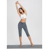 imageBALEAF Womens Yoga Capris Pants with Pockets Lightweight UPF50 Drawstring Waist Petite Athletic Sweatpants Casual SummerDark Grey