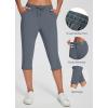 imageBALEAF Womens Yoga Capris Pants with Pockets Lightweight UPF50 Drawstring Waist Petite Athletic Sweatpants Casual SummerDark Grey