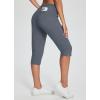 imageBALEAF Womens Yoga Capris Pants with Pockets Lightweight UPF50 Drawstring Waist Petite Athletic Sweatpants Casual SummerDark Grey