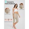 imageBALEAF Womens Yoga Capris Pants with Pockets Lightweight UPF50 Drawstring Waist Petite Athletic Sweatpants Casual SummerKhaki