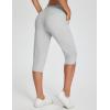 imageBALEAF Womens Yoga Capris Pants with Pockets Lightweight UPF50 Drawstring Waist Petite Athletic Sweatpants Casual SummerLight Grey