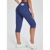 imageBALEAF Womens Yoga Capris Pants with Pockets Lightweight UPF50 Drawstring Waist Petite Athletic Sweatpants Casual SummerNavy Blue
