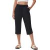 imageBALEAF Womens Swim Capris Pants 18quot Knee Length Modest Swimsuits Quick Dry UPF 50 Beach Bathing Suit Bottoms with PocketsBlack