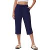 imageBALEAF Womens Swim Capris Pants 18quot Knee Length Modest Swimsuits Quick Dry UPF 50 Beach Bathing Suit Bottoms with PocketsNavy