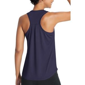 imageBALEAF Womens Workout Tank Top Racerback Tops Sleeveless Running Shirts Loose Fit Yoga Athletic Gym Sports01navy