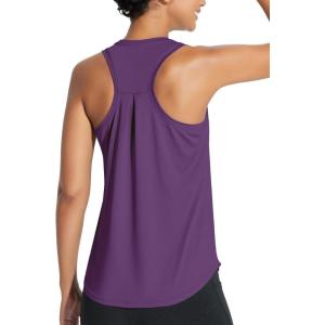 imageBALEAF Womens Workout Tank Top Racerback Tops Sleeveless Running Shirts Loose Fit Yoga Athletic Gym Sports01purple