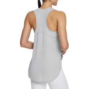 imageBALEAF Womens Workout Tank Tops Loose Fit Racerback Top Sleeveless Shirts Lightweight Yoga Athletic Gym RunningLimestone