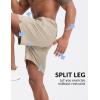 imageBALEAF Mens Athletic Shorts 7quot Quick Dry Running Workout 2 in 1 with Liner Lightweight Gym with Zipper Pocket UPF50Khaki